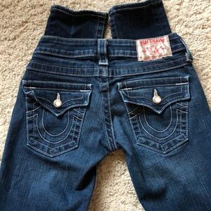 TRUE RELIGION DARK SKINNY W/Swarovski Crystals